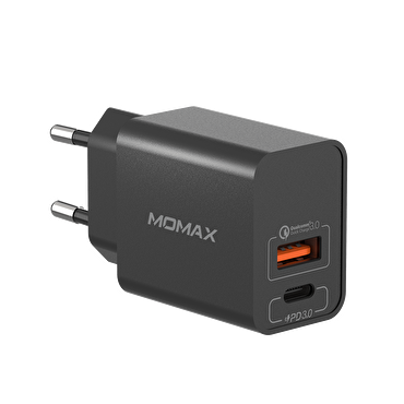 Momax Oneplug 2 Port Hızlı Şarj (20W) - Siyah
