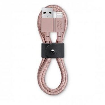 Native Union Şarj Kablosu Lightning Belt Cable 1.2m Rose