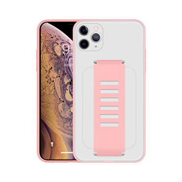 Piili iPhone 11 Hand Strap Kılıf - Pembe