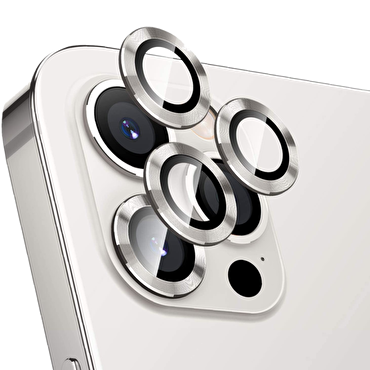 Piili iPhone 13 Pro/ Max Lens Koruyucu - Gümüş