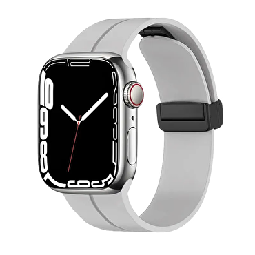 Piili Apple Watch 42-44-45-49 mm Rubber Kayış Bej