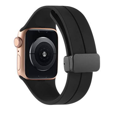 Piili AppleWatch 42-44-45-49 mm Rubber Kayış-Siyah