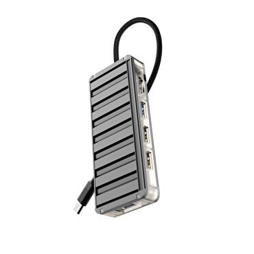 Piili Type-C  5 Portlu Dönüştürücü Adaptör - Siyah