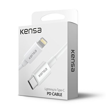 Buff Kensa PD Type-C/Lightning Şarj Kablosu-Beyaz