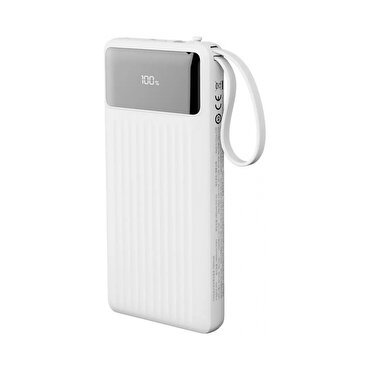 Rock PD Hızlı Şarj 10000 mAh Kablo PowerBank-Beyaz