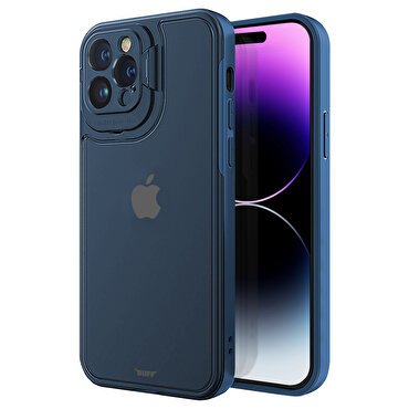 Buff iPhone 14 Pro Max Hybrid Corner Mavi Kılıf