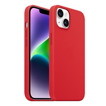 Buff iPhone 14 Plus Rubber Fit Kılıf - Kırmızı