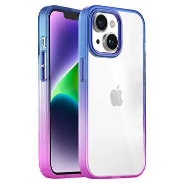 Buff iPhone 14 Plus Air Bumper Rainbow Kılıf-Pembe