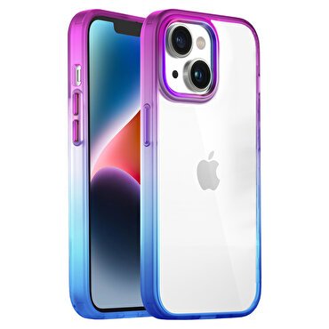 Buff iPhone 14 Air Bumper Rainbow Kılıf - Mavi