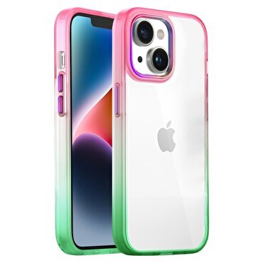 Buff iPhone 14 Air Bumper Rainbow Kılıf - Yeşil