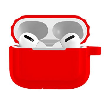Buff Airpods Pro Rubber Silikon Kılıf - Kırmızı