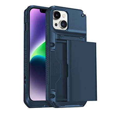Buff iPhone 14 Plus Slide Armor Kılıf - Mavi