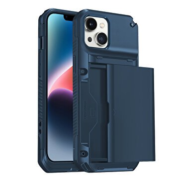 Buff iPhone 14 Slide Armor Kılıf - Mavi