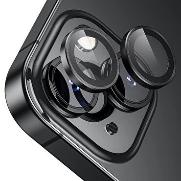 Buff iPhone 13/13 Mini Metal Lens Koruyucu-Siyah