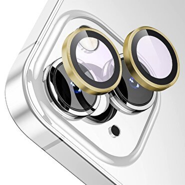 Buff iPhone 13/13 Mini Metal Lens Koruyucu-Gold 