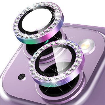 Buff iPhone 14/Plus Diamond Lens Koruyucu-Renkli