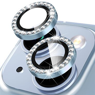 Buff iPhone 14/Plus Diamond Lens Koruyucu-Mavi