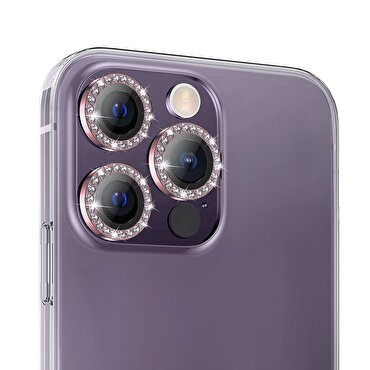 Buff iPhone 14 Pro/Max Diamond Lens - Rose Altın