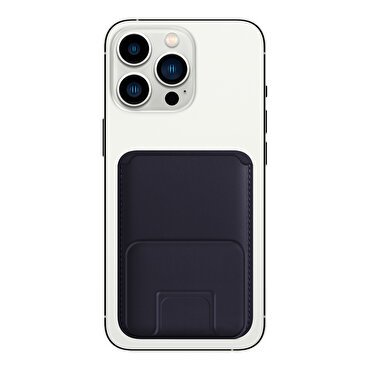 Buff iPhone WalletMag Stand Deri Cüzdan - Mor