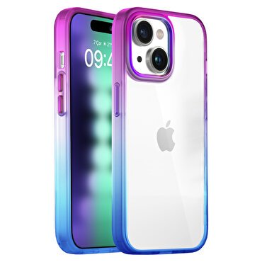 Buff iPhone 15 Plus Air Bumber Rainbow Kılıf - Mor