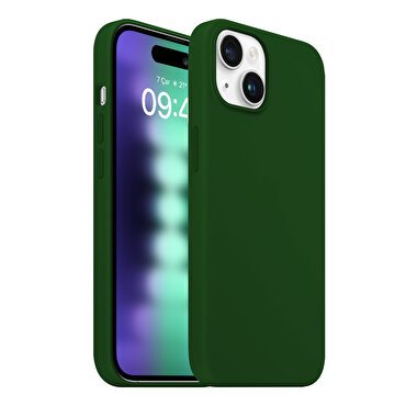 Buff iPhone 15 Plus Rubber Fit Kılıf Dark Green