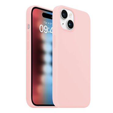 Buff iPhone 15 Rubber Fit Kılıf - Pembe