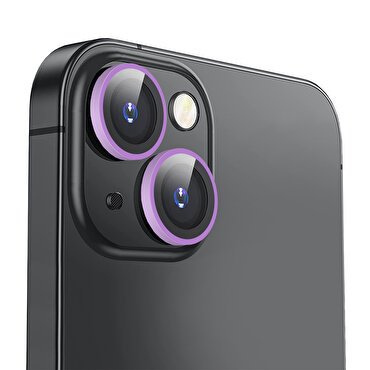 Buff iPhone 14/Plus Neon Metal Lens Koruyucu-Mor