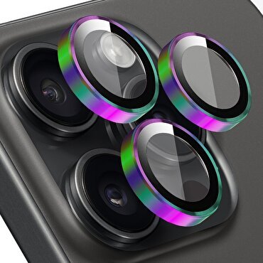 Buff iPhone 15 Pro/Max Metal Lens Koruyucusu-Renkli