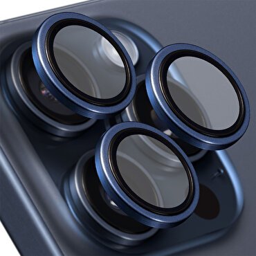 Buff iPhone 15 Pro Max / 15 Pro Titanyum Lens-Mavi