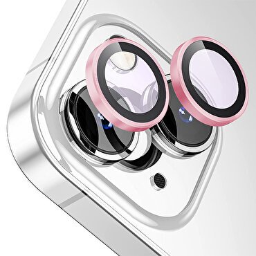 Buff iPhone 15 / Plus Metal Lens Koruyucu - Rose