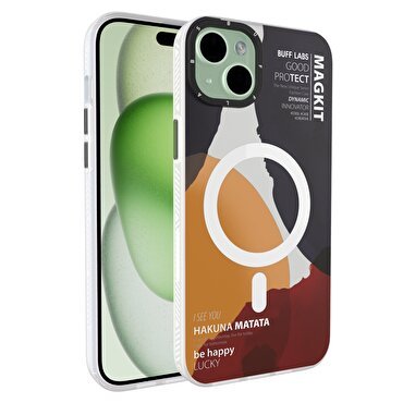 Buff iPhone 15 Plus MagKit Kılıf Hakuna