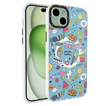 Buff iPhone 15 Plus MagKit Kılıf Blue Junior