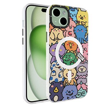 Buff iPhone 15 Plus MagKit Kılıf Happy Monster