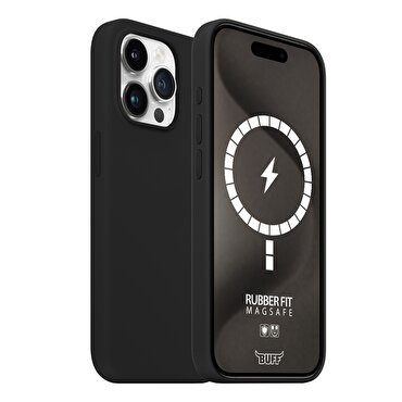 Buff iPhone 15 Pro Max Magsafe Rubber Fit - Siyah
