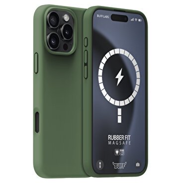 Buff iPhone 16 Pro Magsafe Rubber Fit Kılıf Yeşil