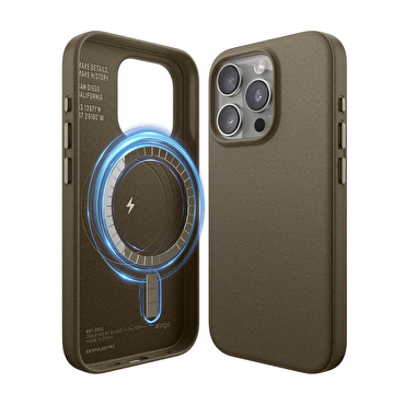 Elago Apple iPhone 15 Pro Max Deri Kılıf - Kahve