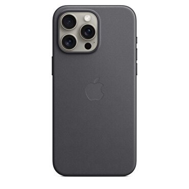 Apple iPhone 15 Pro Max için MagSafe özellikli Mikro Dokuma Kılıf - Siyah