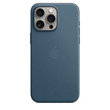 Apple iPhone 15 Pro Max için MagSafe özellikli Mikro Dokuma Kılıf - Pasifik Mavisi