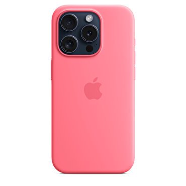 iPhone 15 Pro için MagSafe özellikli Silikon Kılıf - Pembe 