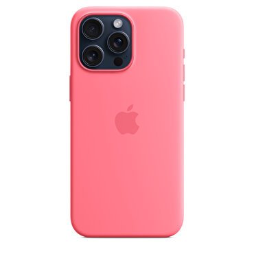 iPhone 15 Pro Max için MagSafe özellikli Silikon Kılıf - Pembe 