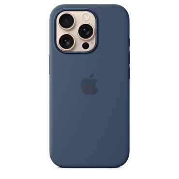 iPhone 16 Pro için MagSafe özellikli Silikon Kılıf - Kot Rengi