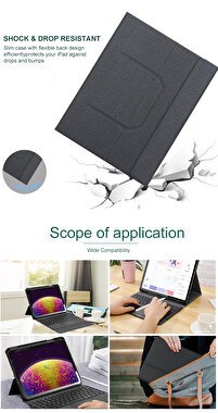Daphnela iPad 11 3. ve 4.Nesil Klavyeli Kılıf - Siyah 0763250073491
