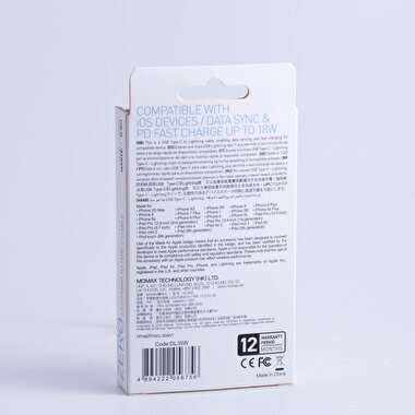 Momax Zero USB-C to Lightning Kablo (30CM) - Beyaz 4894222056756
