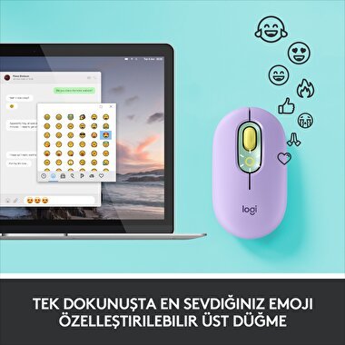 Logitech POP Kablosuz Mouse - Lila 5099206101661