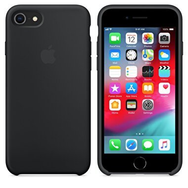 Apple Silikon iPhone  SE / 8 / 7 Kılıfı (Siyah) MQGK2ZM/A