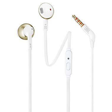 JBL T205  Kablolu Kulak İçi Kulaklık (Beyaz-Altın) 6925281928369