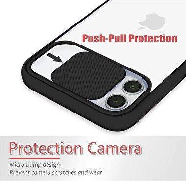 Piili iPhone 12 Mini Cam Slide Kılıf - Siyah 6944628911987