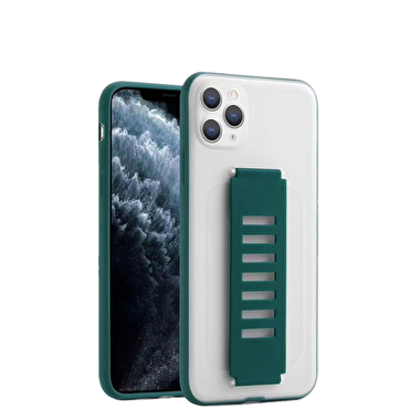 Piili iPhone 11 Pro Max Hand Strap Kılıf - Yeşil 6944628929258