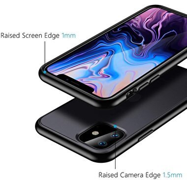 Piili iPhone 12 Mini Mat Kılıf - Siyah 6944628926578
