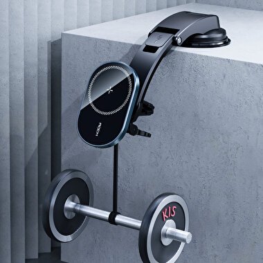 Rock 15W MagSafe Manyetik Kablosuz Şarjlı Araç İçi 6941402749484